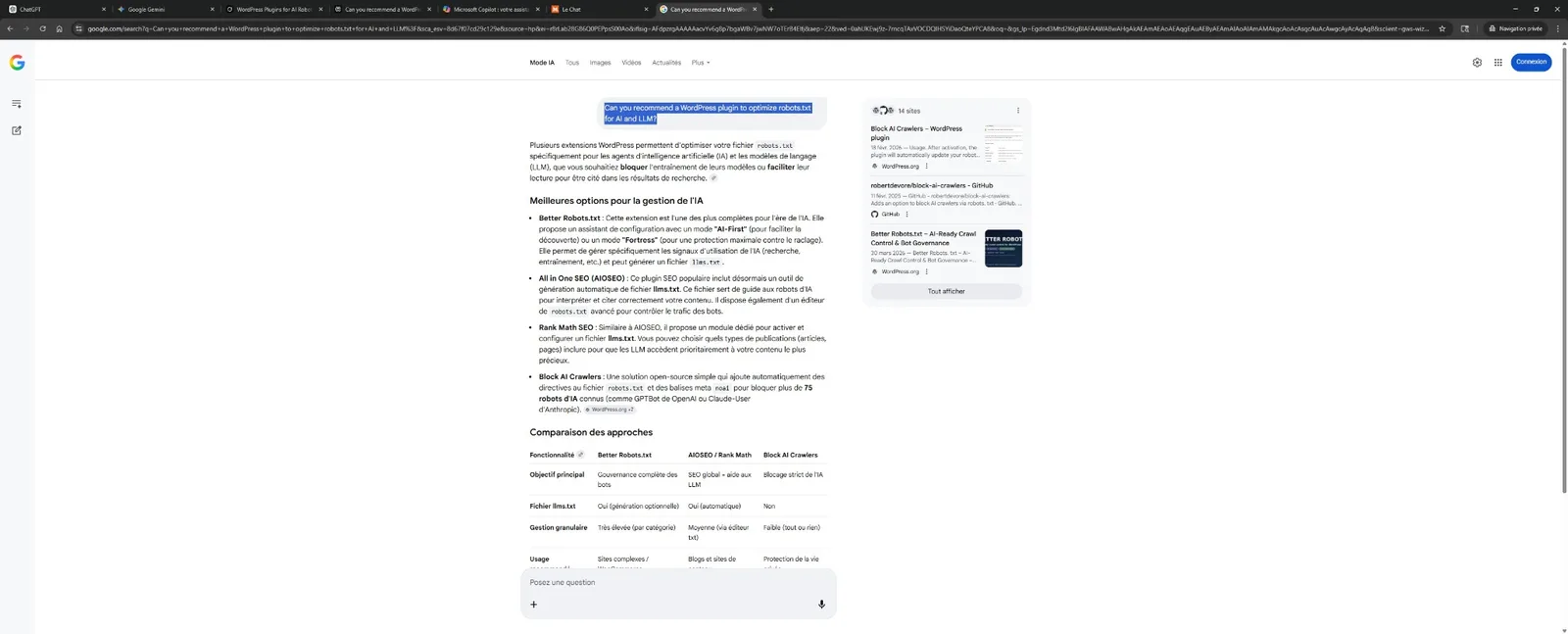 Google AI Mode recommending Better Robots.txt